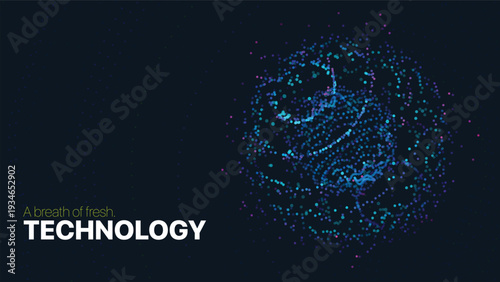 Electric luminous wireframe orb background