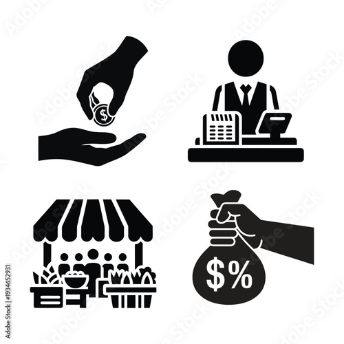 Business finance with money and shopping bank