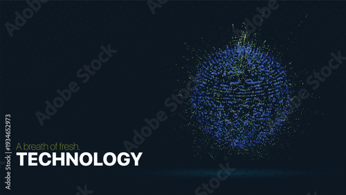 Polygonal neon sphere with luminous mesh lines