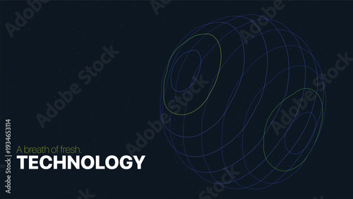 Neon glowing polygonal sphere design