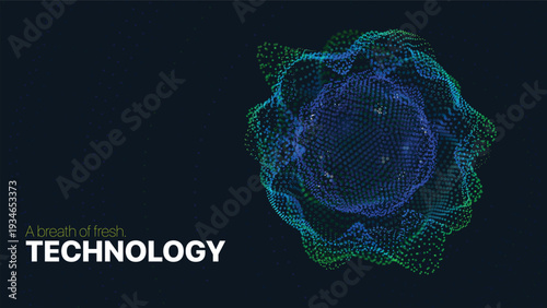 Modern digital neon wireframe globe