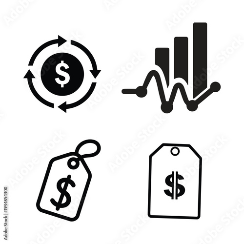 Finance including dollar cycle graph tags
