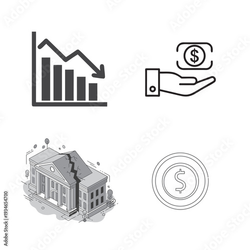 Financial crisis with graphs and buildings finance decline