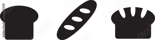 Bread loaf, baguette, and artisan bread vector set design elements