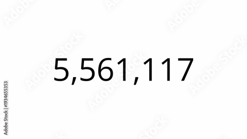 Animated number counter from 0 to 10000000 in 4k, zero to ten million animated number counter with alpha channel for like, views , 0 to 10000000 counting number digit on transparent background