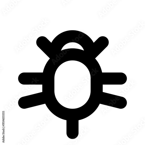 Bug icon, minimal line malware testing symbol, vector SVG