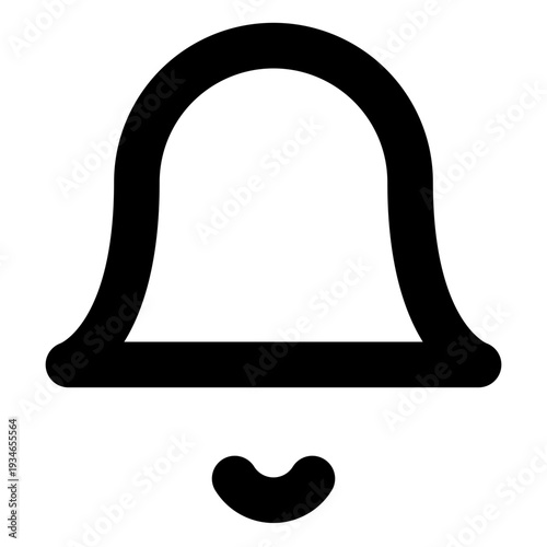 Notification bell icon, minimal line UI symbol, outline vector SVG