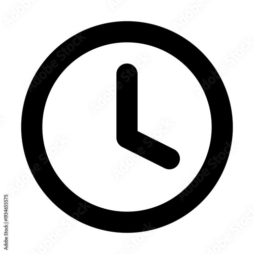 Clock time icon, minimal line UI symbol, outline vector SVG