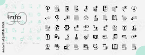 Info Duotone Editable Icons set
