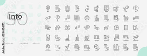 Info Line Editable Icons set