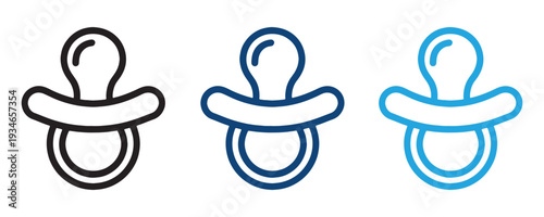 Pacifier Icon Set for Baby, Toddler, and Child Illustrations