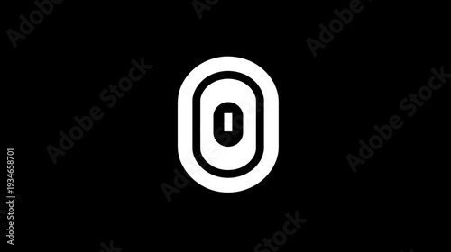 Clean, modern vector icon of a sports stadium or arena. Minimalist outline symbol for a sports venue on a dark background.