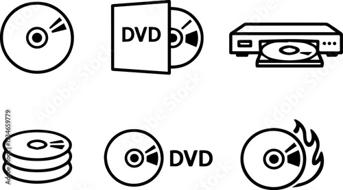 DVD disc optical media storage icons