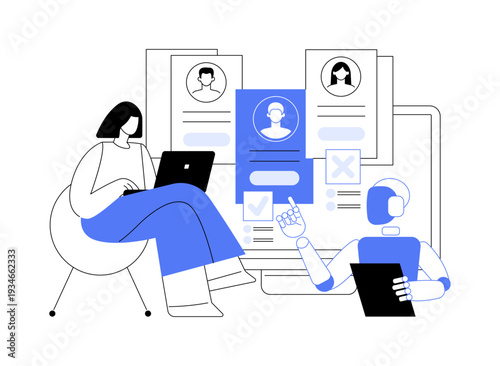 AI Job Recruitment abstract concept vector illustration.