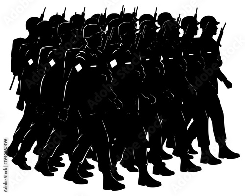 d against a , armor, army, black, crowd, formation, guard, gun, illustration, man, march, person, profile, rifle, soldier, stand, sword, troop, uniform, warrior, weapon, against transparent background