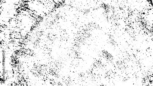 Distressed grunge texture with scattered halftone dots and transparent background giving vintage and damaged aesthetic feel