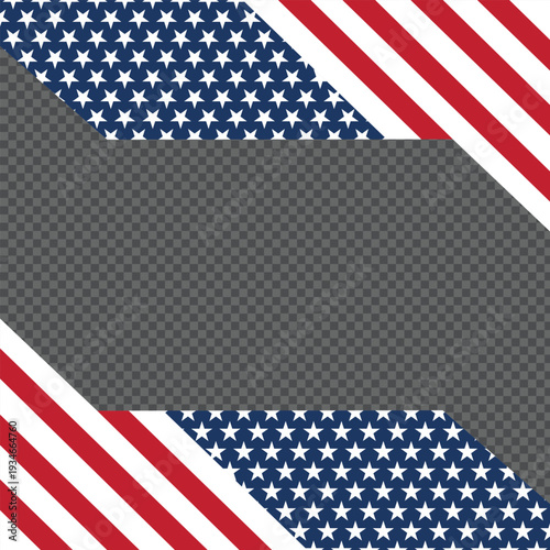 Patriotic frame design with stars and stripes border for independence day theme