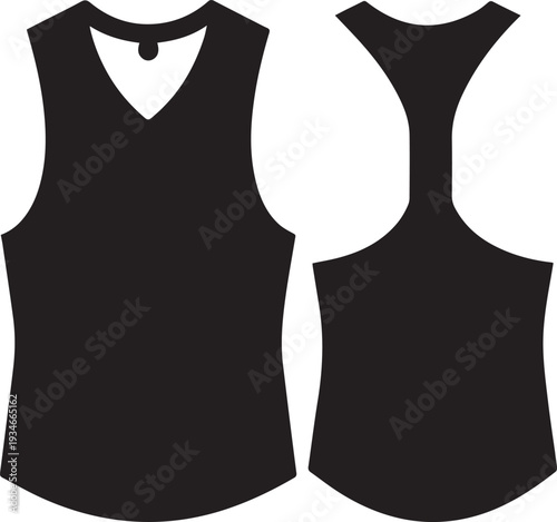 Racerback Y-Back Athletic Tank Top Silhouettes