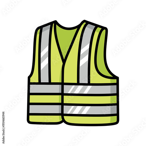 Yellow Reflective Safety Vest Illustration.