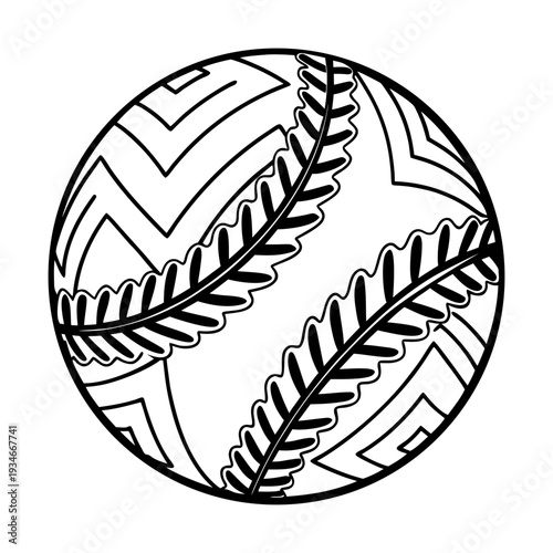 Baseball Stitching Pattern Seamless Design Sports Ball Texture Graphic Element Vector Illustration