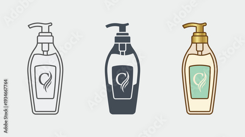 Soap Dispenser Pump Bottles with Heart Logo on White Background
