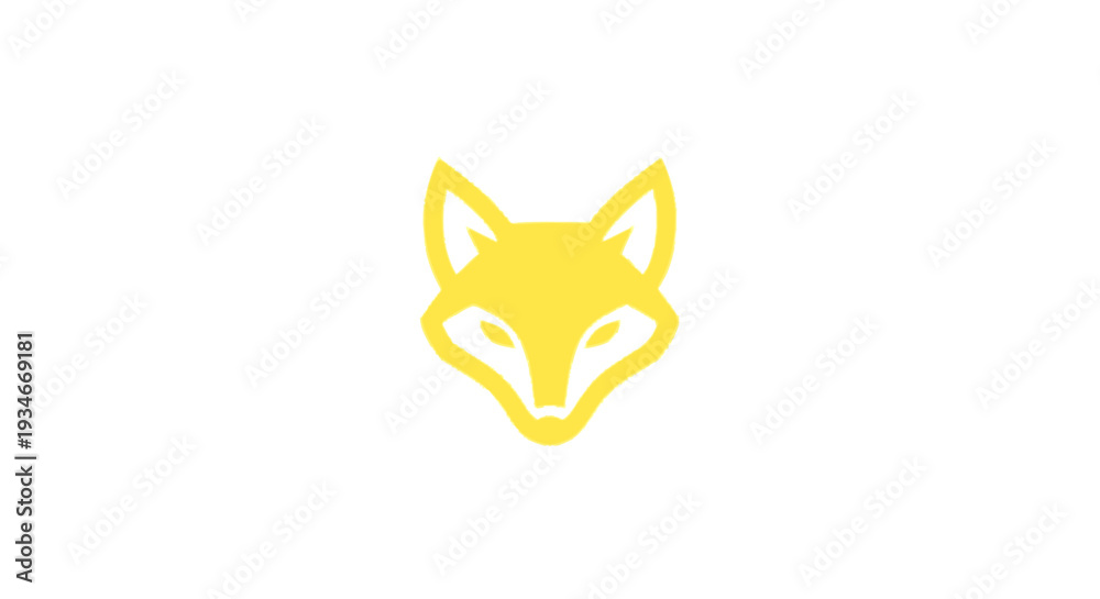 Fototapeta premium Yellow Fox Head Logo Icon.