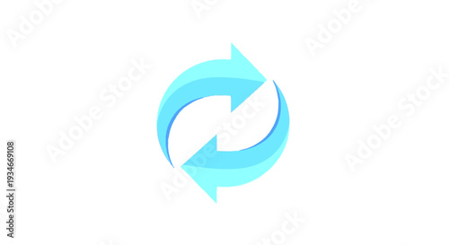 Blue Refresh Arrows Circular Refresh Icon Reload Symbol.