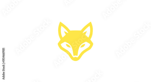 Yellow Fox Head Logo Icon.