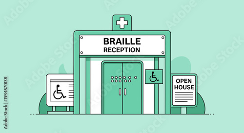 Braille Reception Area at A Healthcare Facility, Welcoming Patients With Disabilities