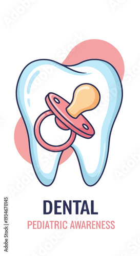 Charming Illustration Depicting Pediatric Dental Health: A Whimsical Visual for Awareness Campaigns