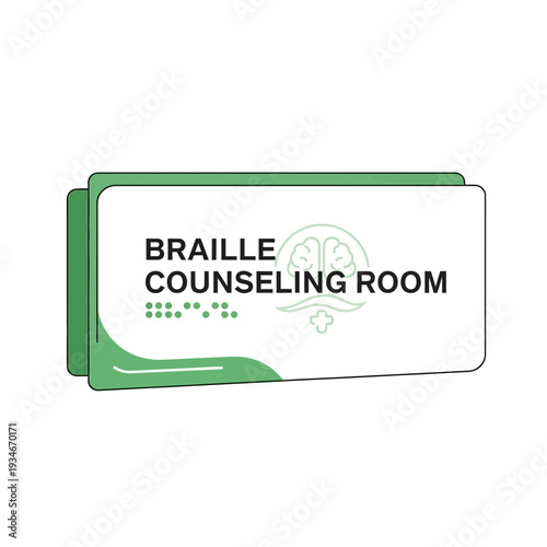 Braille Room Signage Illustrating Inclusivity And Accessible Counseling Services With Design