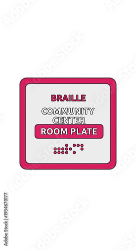 Braille Room Plate Sign: Modern Design Indicating Accessibility For Community Centers And Public