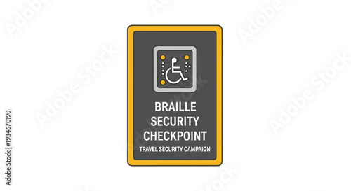 Braille Security Checkpoint Sign With Travel Accessibility for a Secure Journey