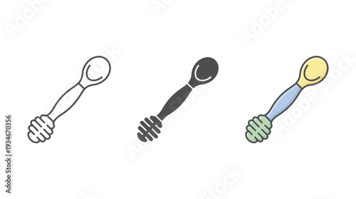 Baby Spoon Set Illustration Isolated on White Background