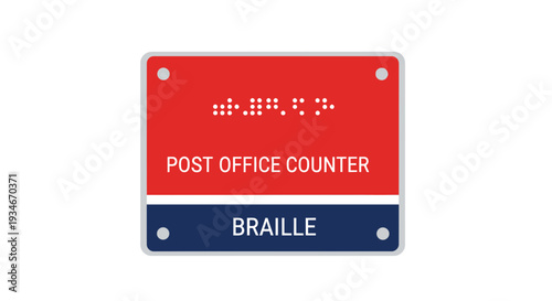 Braille Signage Illustrating Accessibility and Inclusion for Post Office Counters and Services