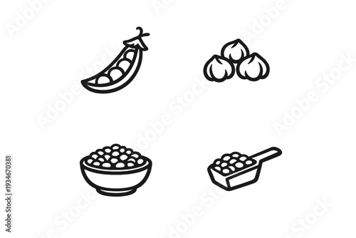 Various types of legumes and grains placed on a white surface