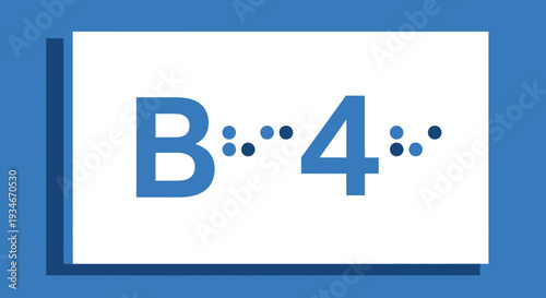 Braille Symbol B4 Presentation on Blue Background Ideal for Accessibility and Inclusion
