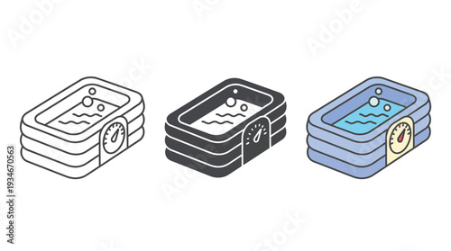 Cash Register Illustration Set with Different Styles and Colors
