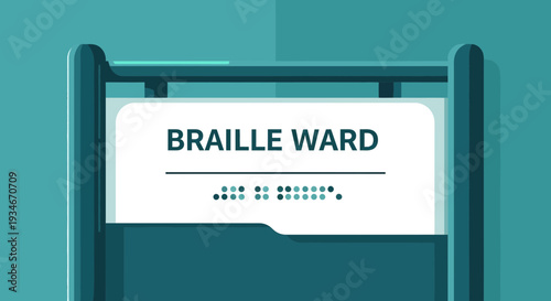 Braille Ward Sign With Graphic Representation For Accessibility And Inclusivity