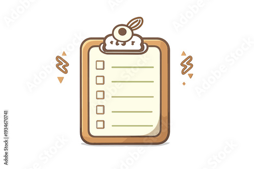 Checklist on a clipboard with buttons and lines for notes and tasks