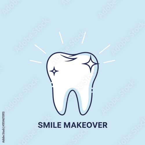 Bright And Sparkling Tooth Illustration Depicting Dental Health and Smile Enhancement