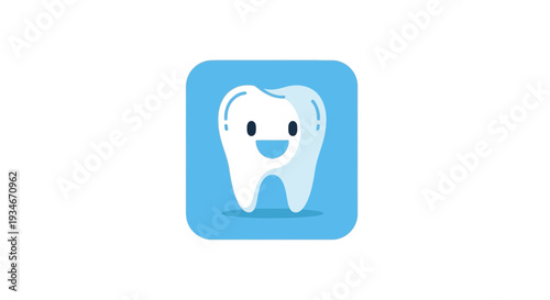 Cheerful Tooth Icon Represents Dental Health And Provides Smiles In A Clean Design