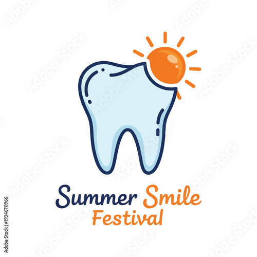 Bright Summer Smile Festival Illustration: Dental Health and Joyful Sunny Vibe