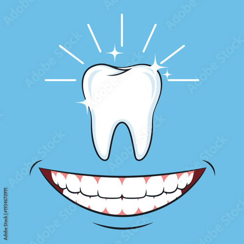 Bright White Sparkling Tooth Smiling with Healthy Gums and Optimal Oral Hygiene Practices