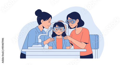 Child's Eye Examination: Comprehensive Vision Test in Optometry Clinic Setting
