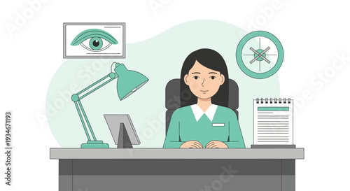 Businesswoman Working At Desk, Representing Professionalism And Office Environment