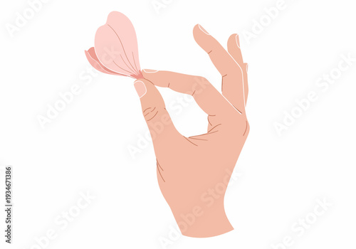 Hand Holding Butterfly Illustration.