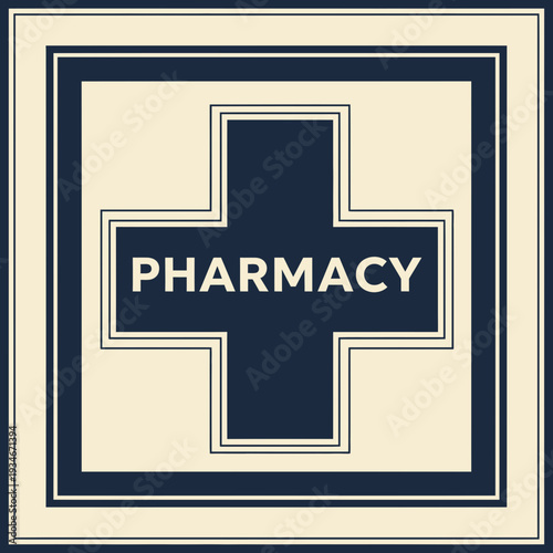 Classic Pharmacy Emblem Design: A Timeless Symbol of Healthcare and Wellness Services