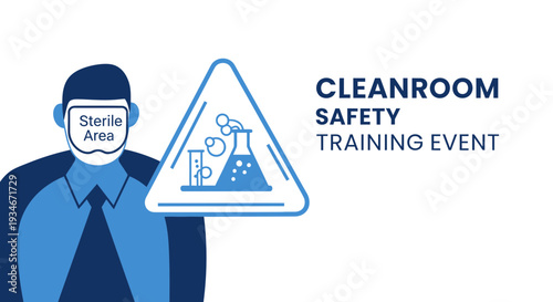 Cleanroom Safety Training Event Illustration For Medical And Science Research