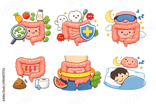 Understanding gut health through fun illustrations showing nutritious